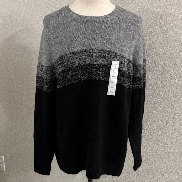 Stylus Men’s Gray and Black Gradient Sweater Size XXL - Picture 1 of 7